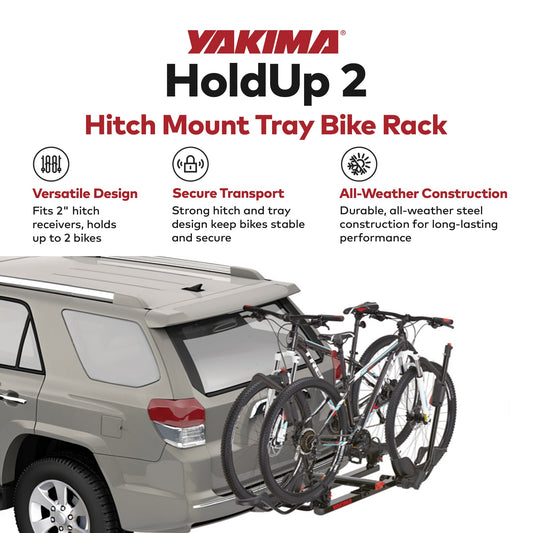 Yakima HoldUp 2 Bike Capacity 2" Hitch Bicycle Bike Rack with SKS Locks, Black