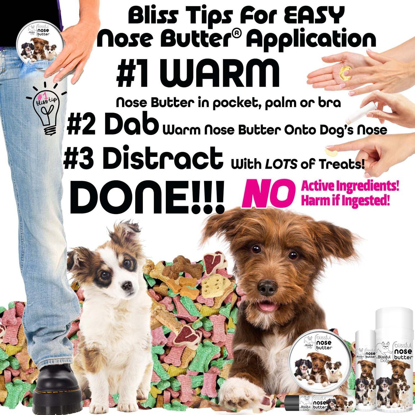 The Blissful Dog 3 Cute Puppies Nose Butter