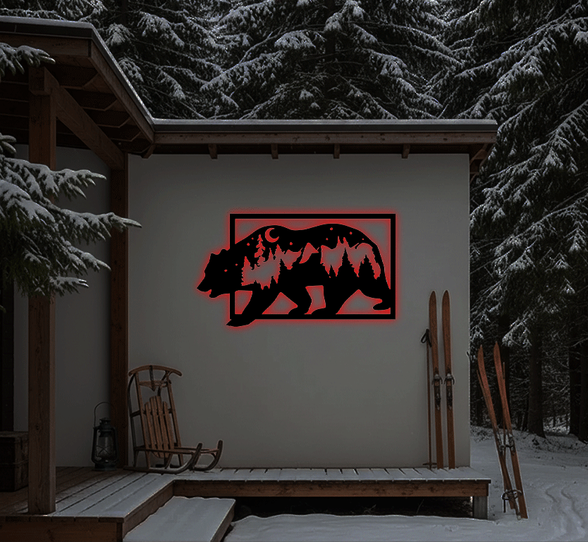 MetalPlex - 3D Look Bear Metal Wall Art