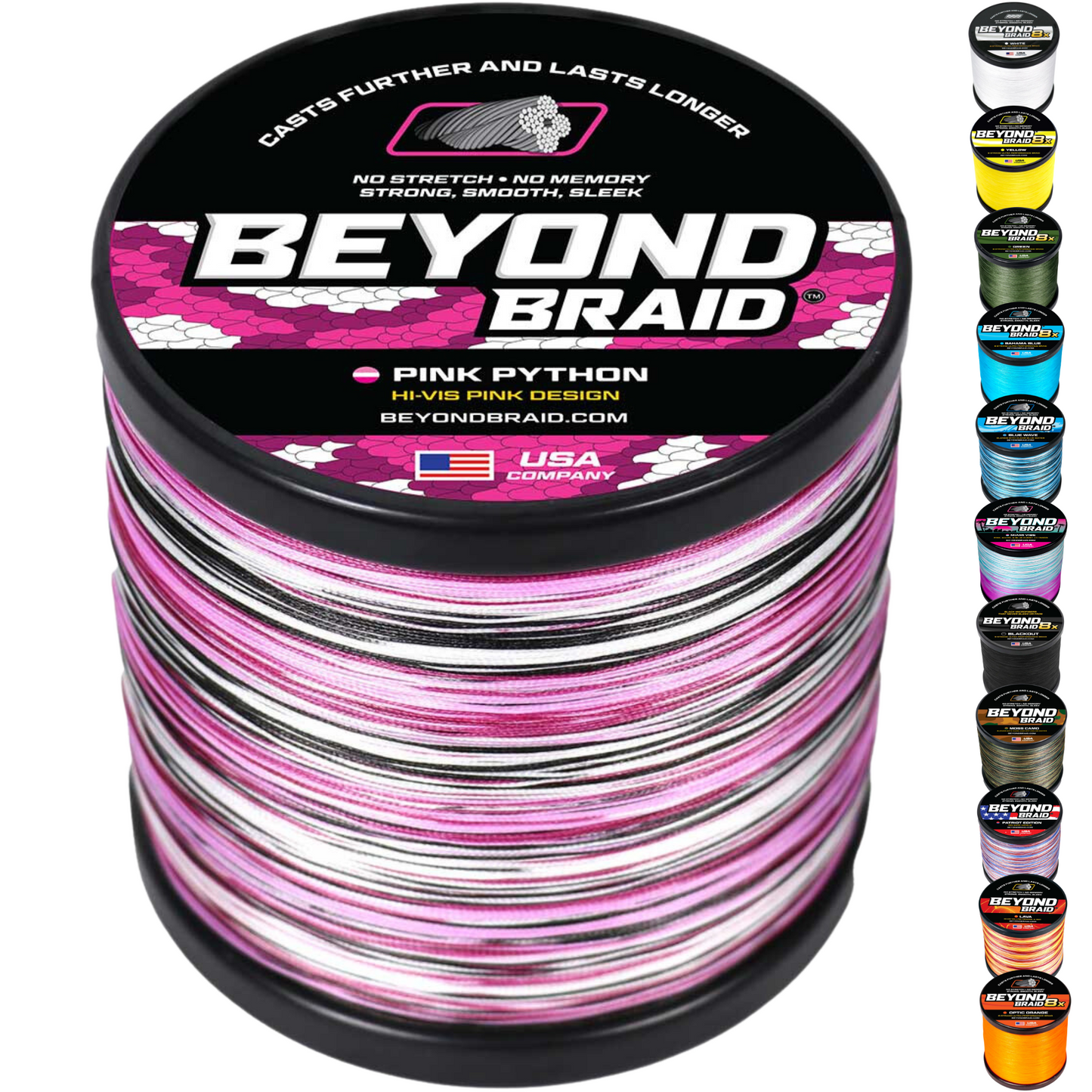 Beyond Braid - Pink Python Hi-Vis Braid
