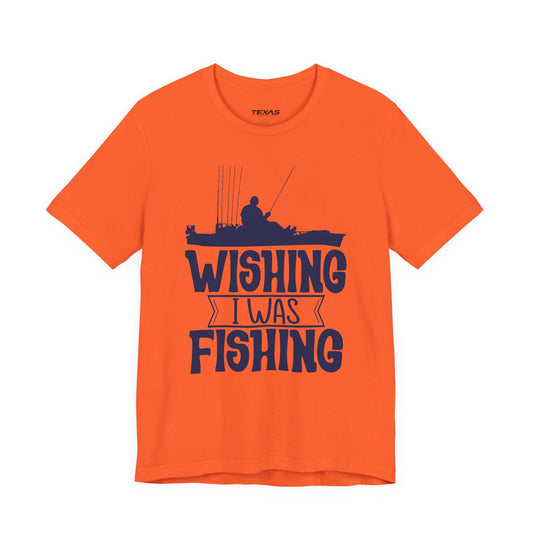 Texas Rigged Tees Wishing I Was Fishing (Kayak Edition) — Unisex Cotton Tee