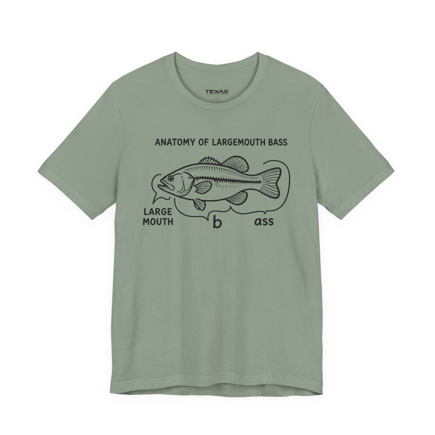 Texas Rigged Tees Anatomy of a Largemouth Bass — Unisex Cotton Tee