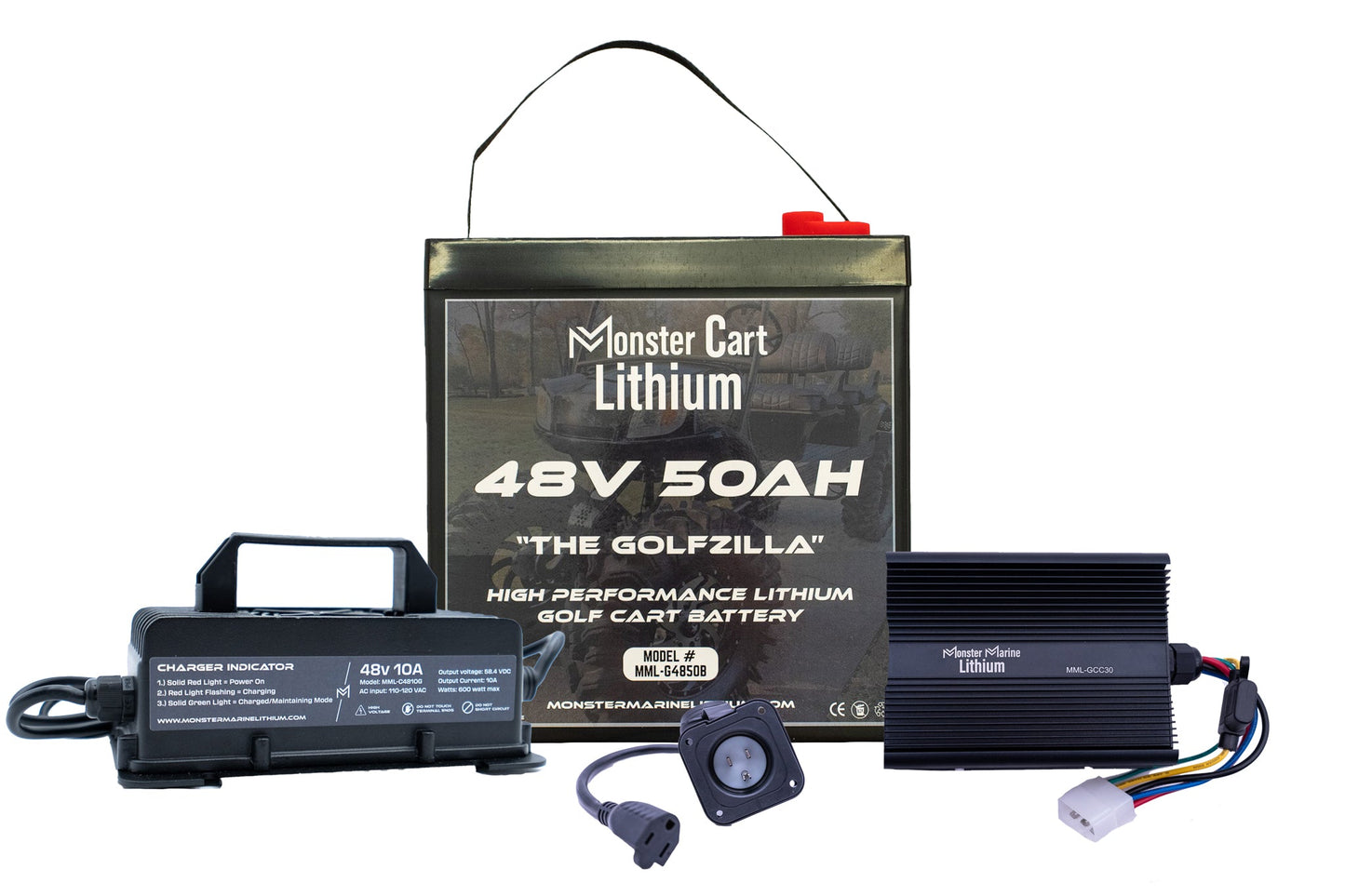 Monster Marine Lithium GOLFZILLA BUNDLE - 48V 50AH LITHIUM & 48V 10A WATERPROOF CHARGER