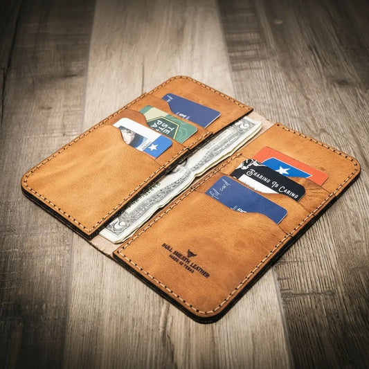 Bull Sheath Leather Western Long Wallet