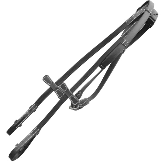 Bridles & Reins ExionPro Plain Rubber Reins with 7 Loops & Martingale Stoppers