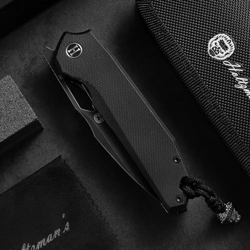 Holtzman's Gorilla Survival The Sentinel Folding Knife Giftset (black stonewashed blade+black G10 handle)