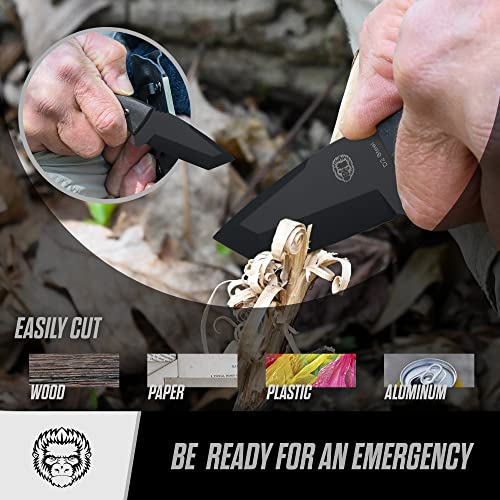 Holtzman's Gorilla Survival The Grey Tanto Neck Knife Giftset for Outdoors