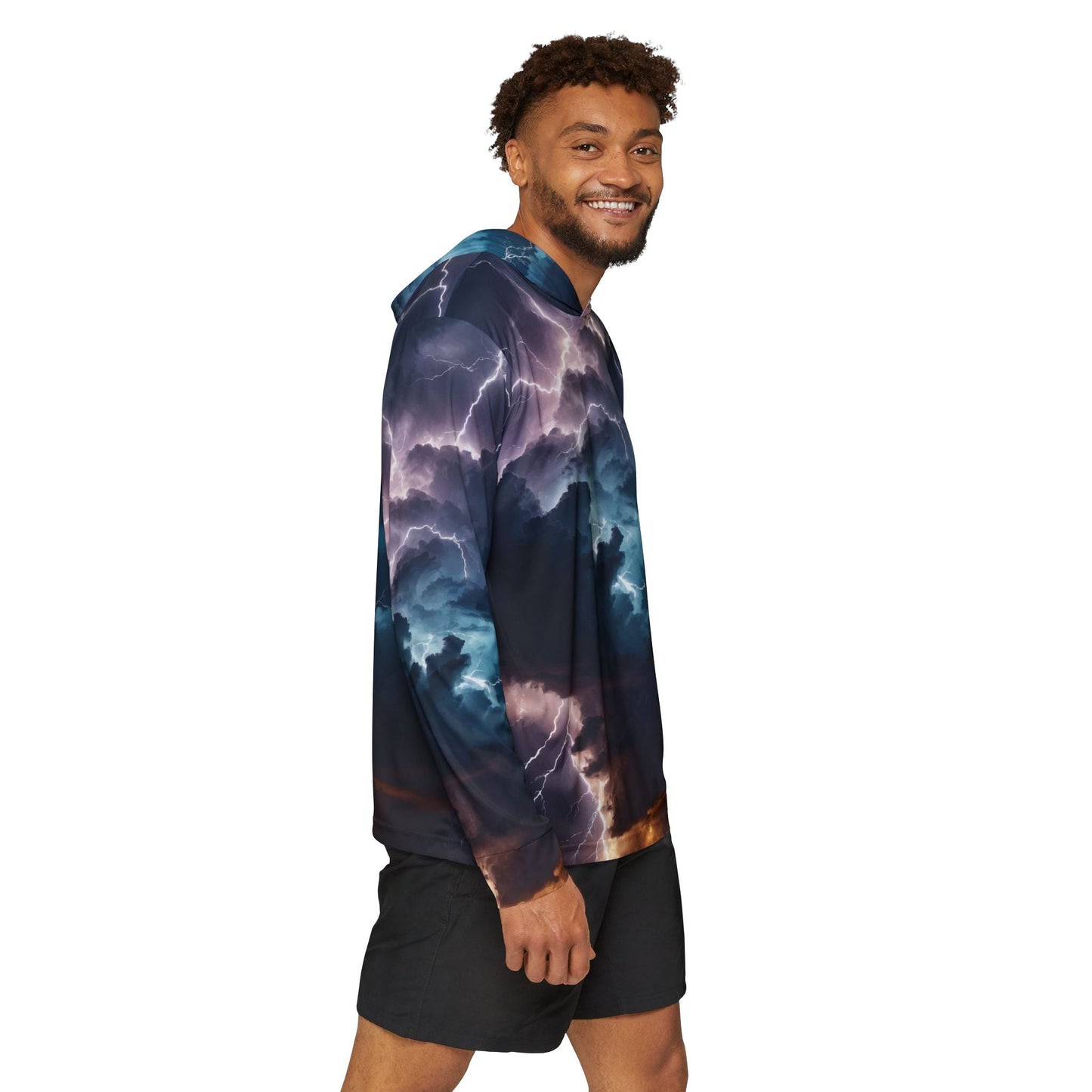 Texas Rigged Tees Lightning — Unisex Fishing Pullover Hoodie (SPF 50+)