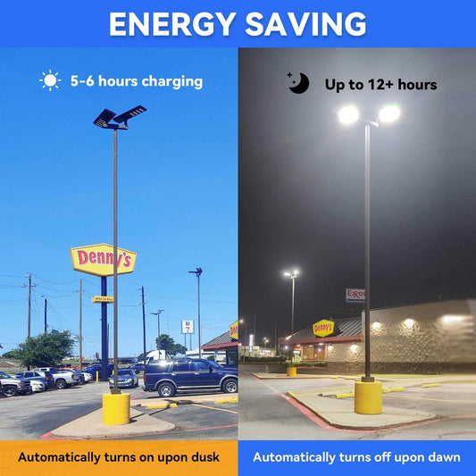 Langy Solar Lights Commerical Solar Power LED Parking Lot Light - 2 Years Warranty
