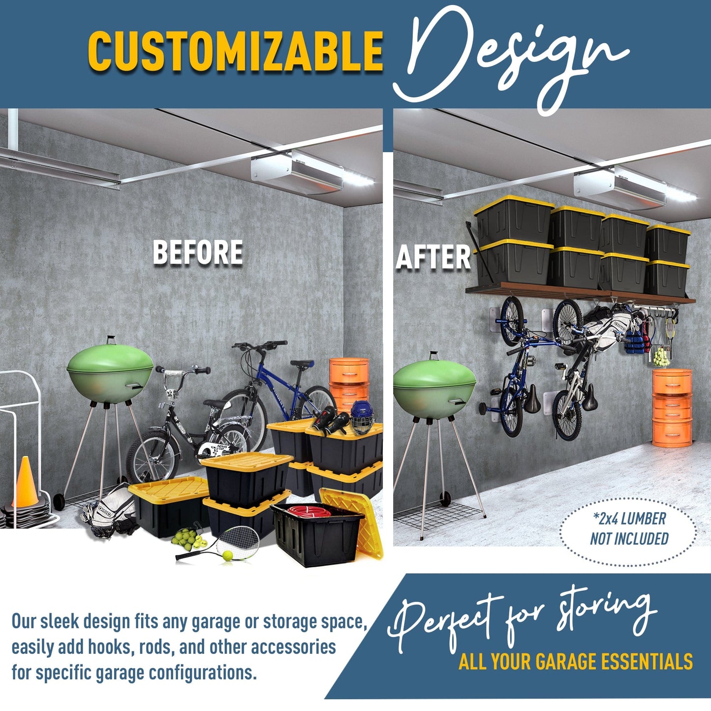 Koova - DIY Garage Shelving Kit - Wood Not Included