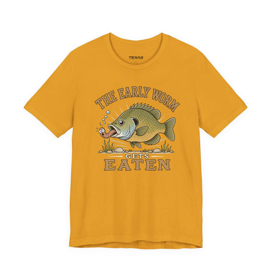 Texas Rigged Tees The Early Worm Gets Eaten — Unisex Cotton Tee