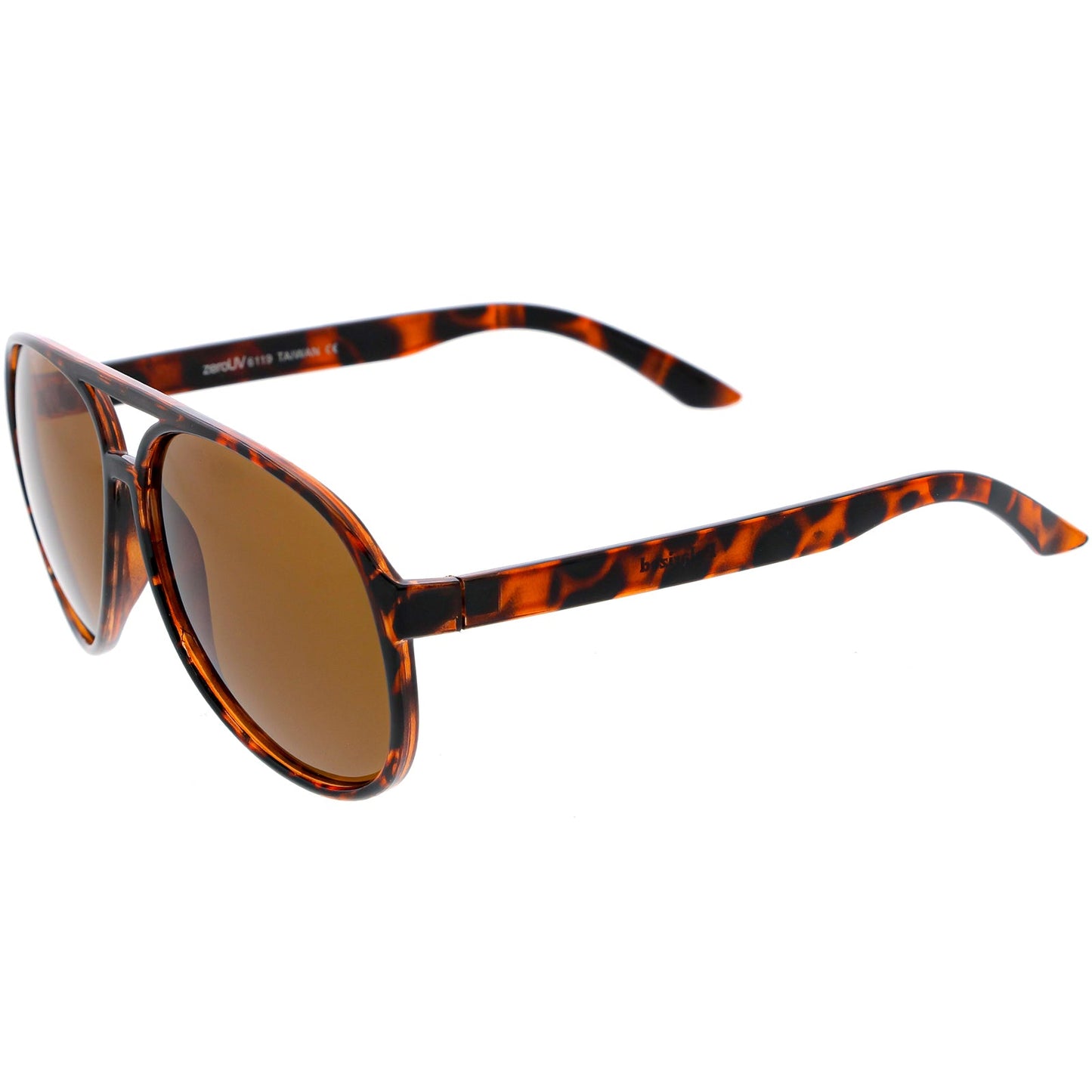 zeroUV - Retro 1980's Fashion Plastic Aviator Polarized Lens Sunglasses 6119