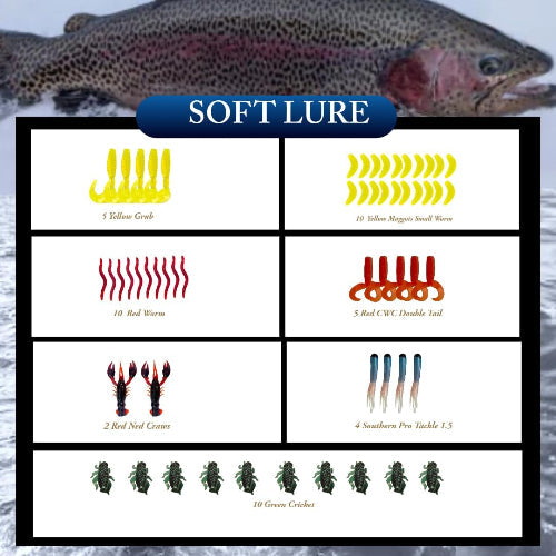 Hungryfish Complete Fishing Lures Kit with Tackle Box - 120 Packs