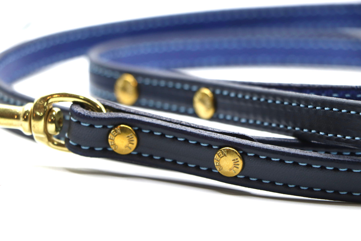 Remarkable Leather Goods Limited Edition Light Blue Stitched Dog Leash