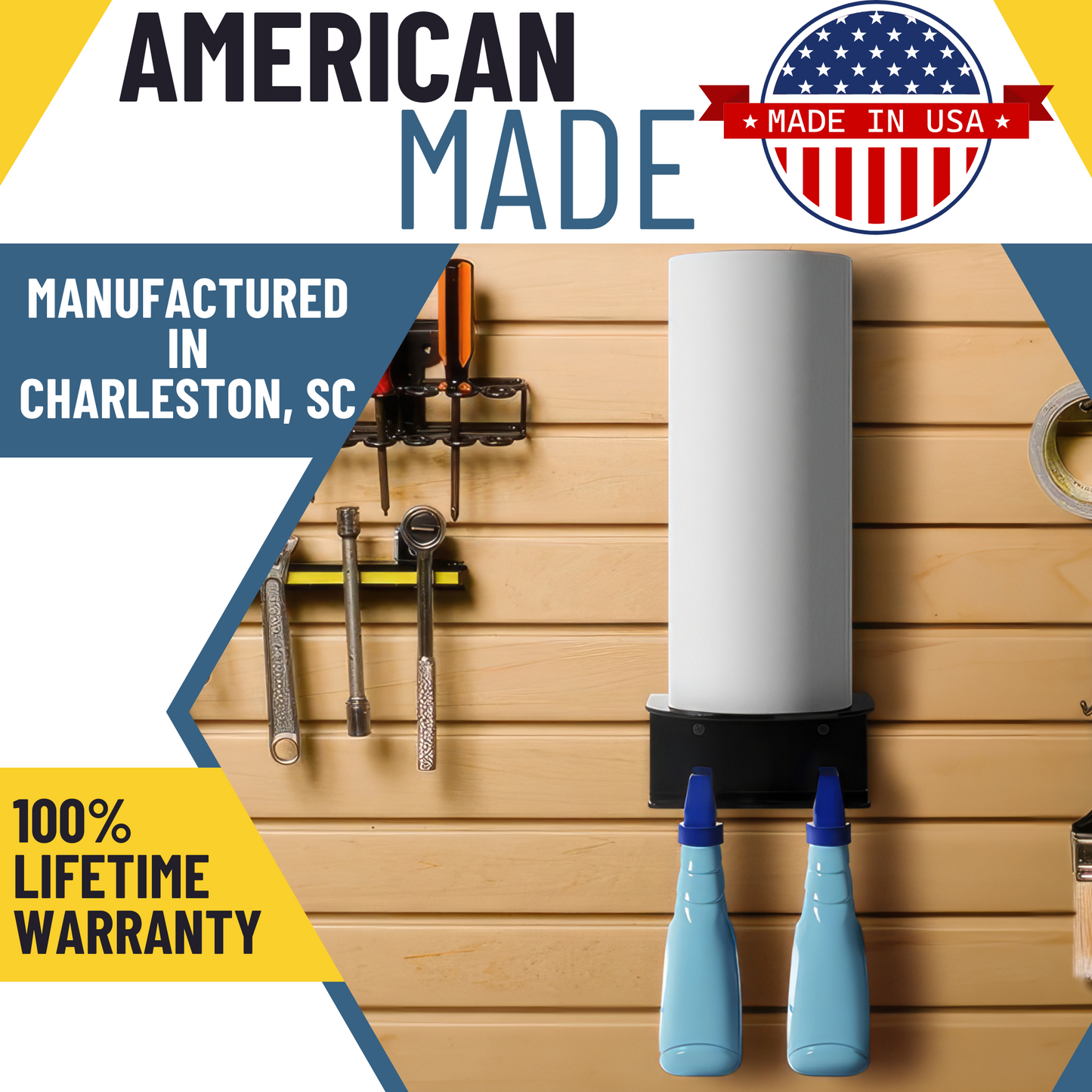 Koova - Vertical Paper Towel/Spray Bottle Holder