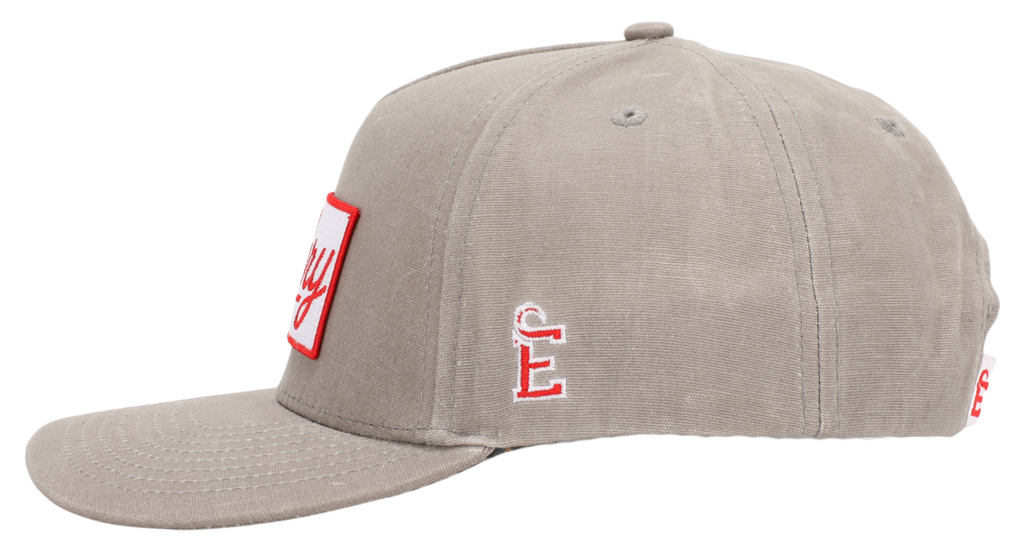Embry Outdoors Gray Waxed Canvas - Logo Patch