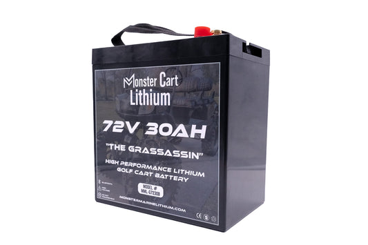 Monster Marine Lithium 72V 30AH - "THE GRASSASSIN" - BLUETOOTH HIGH PERFORMANCE LITHIUM GOLF CART BATTERY - GC2 GROUP
