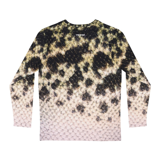 Texas Rigged Tees Black Crappie — Unisex Long Sleeve (SPF 50+)