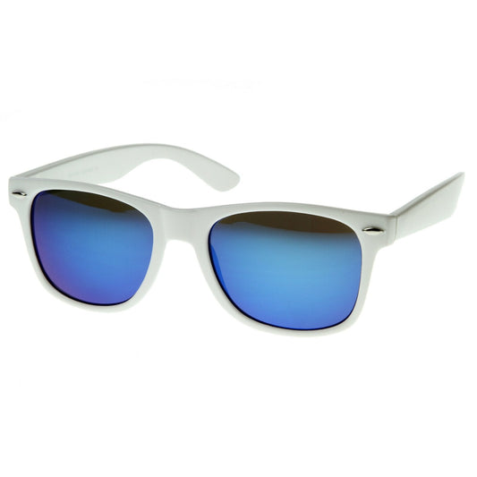 zeroUV Retro Horned Rime Sunglasses With Flash Mirror Lenses 8075