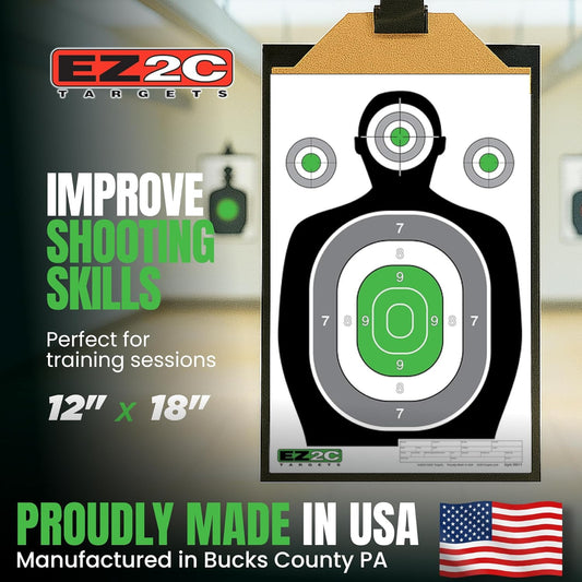 EZ2C RD11 Silhouette 12"x18" Paper Shooting Target Made in USA