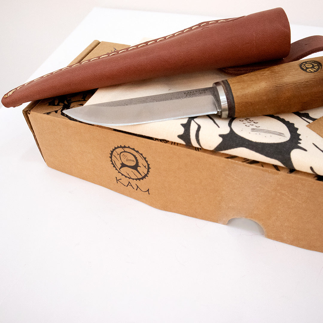 Kam Knife - P20 - Maun Wood Curved Handle - Fixed Blade