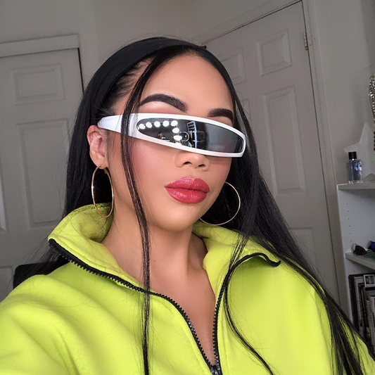 zeroUV Retro Futuristic 1980's Disco Wrap Around Space Sunglasses 8964