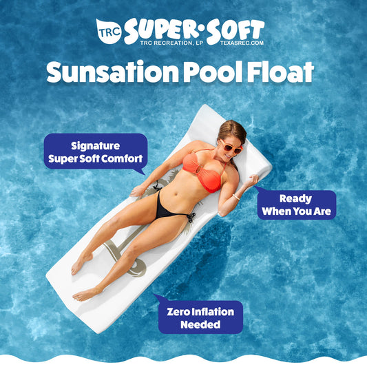 TRC Recreation Sunsation 1.75" Thick Foam Lounger Raft Pool Float, Bronze Palm