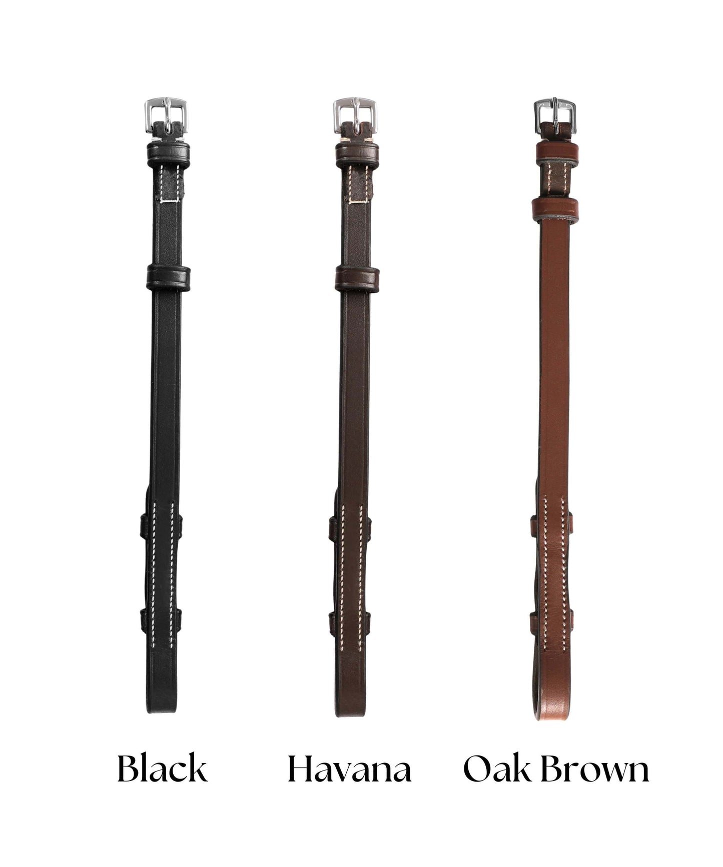 Bridles & Reins ExionPro Bridle Cheek Pieces With Hook Fastening - White Stitching
