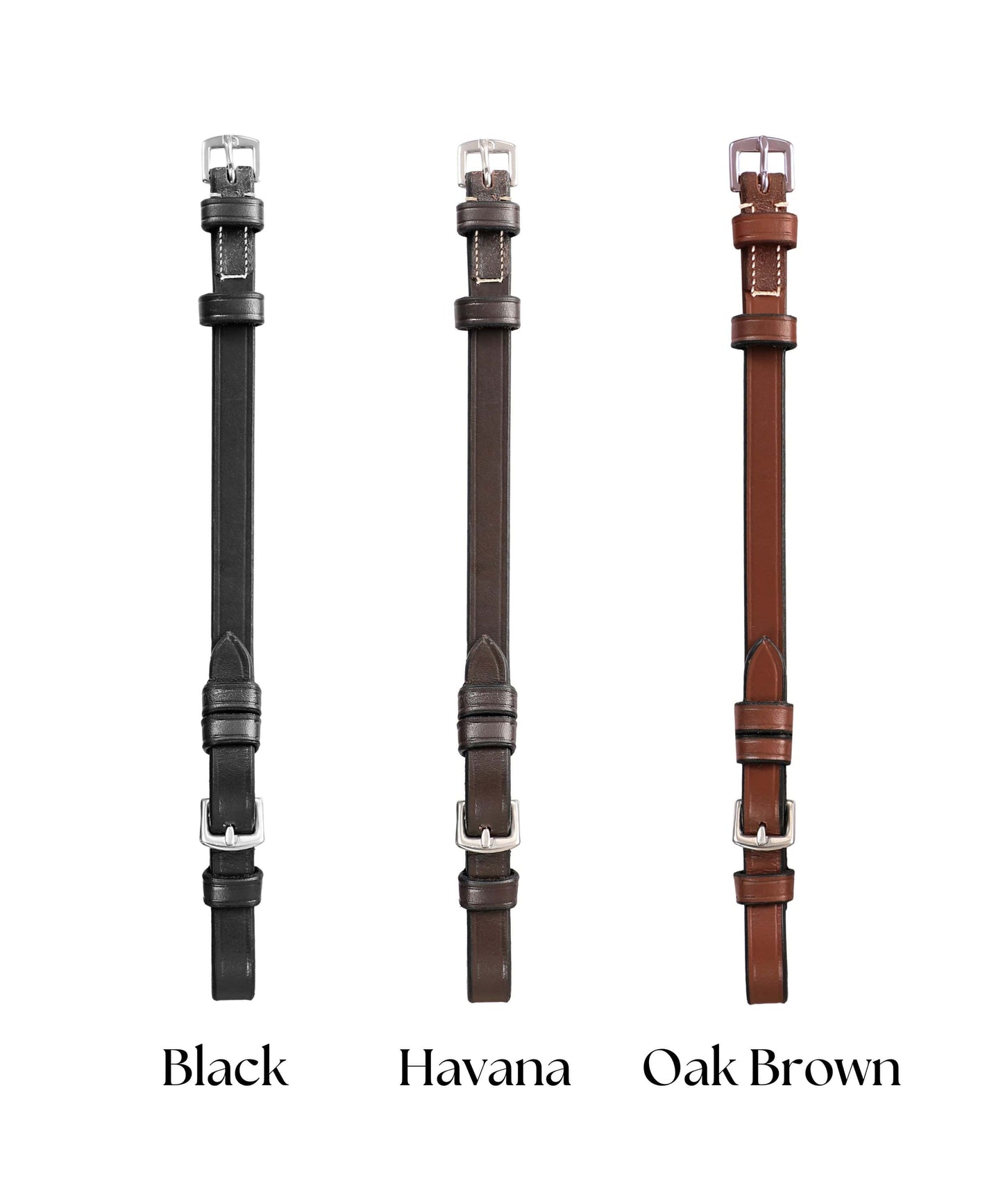 Bridles & Reins ExionPro Bridle Cheek Pieces With Buckle Fastening - White Stitching