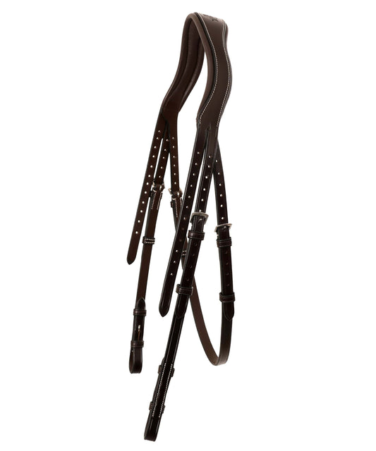 Bridles & Reins ExionPro 'W-Shaped' Crownpiece - White Stitching