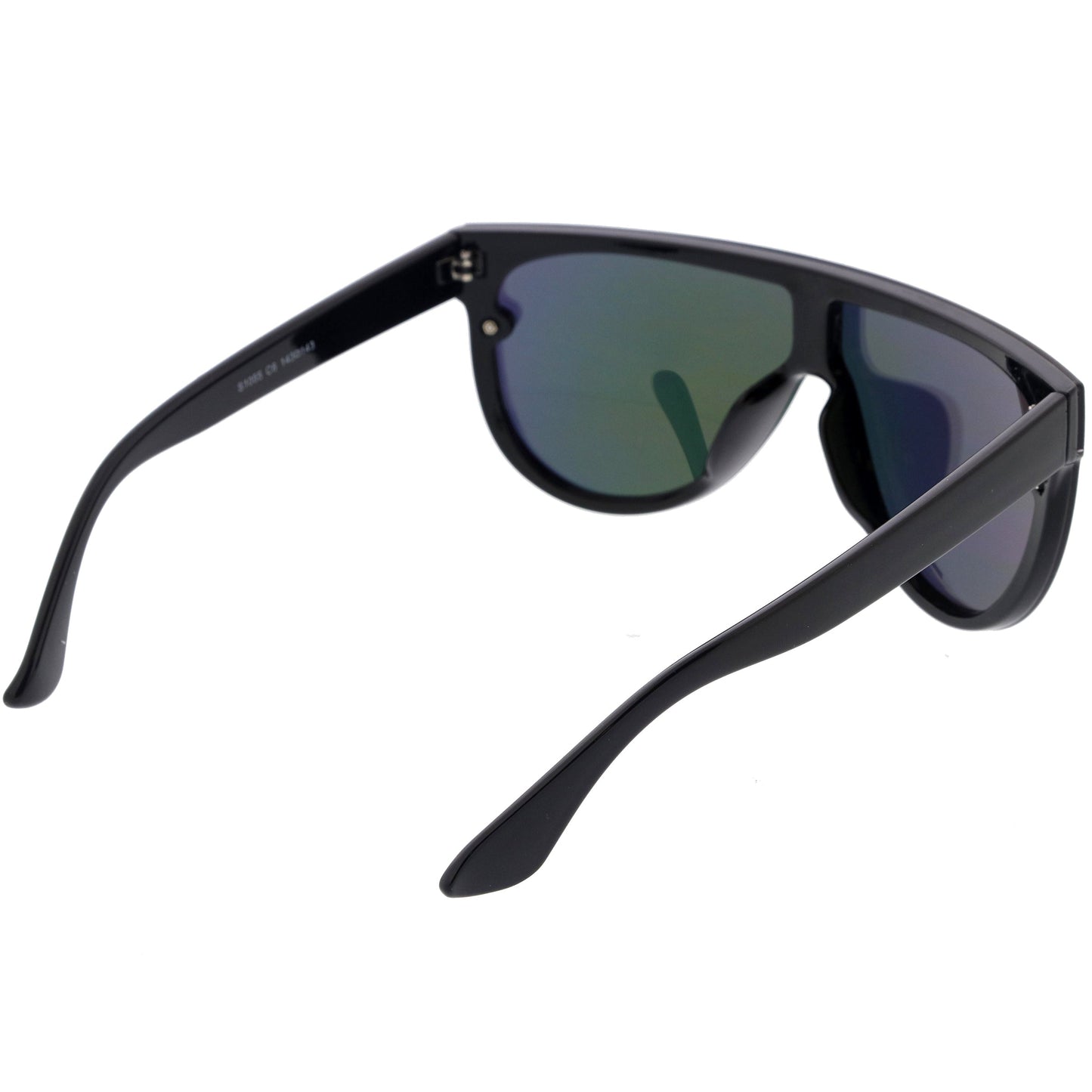 zeroUV Retro Modern Flat Top Mirror Lens Shield Aviator Sunglasses 9798