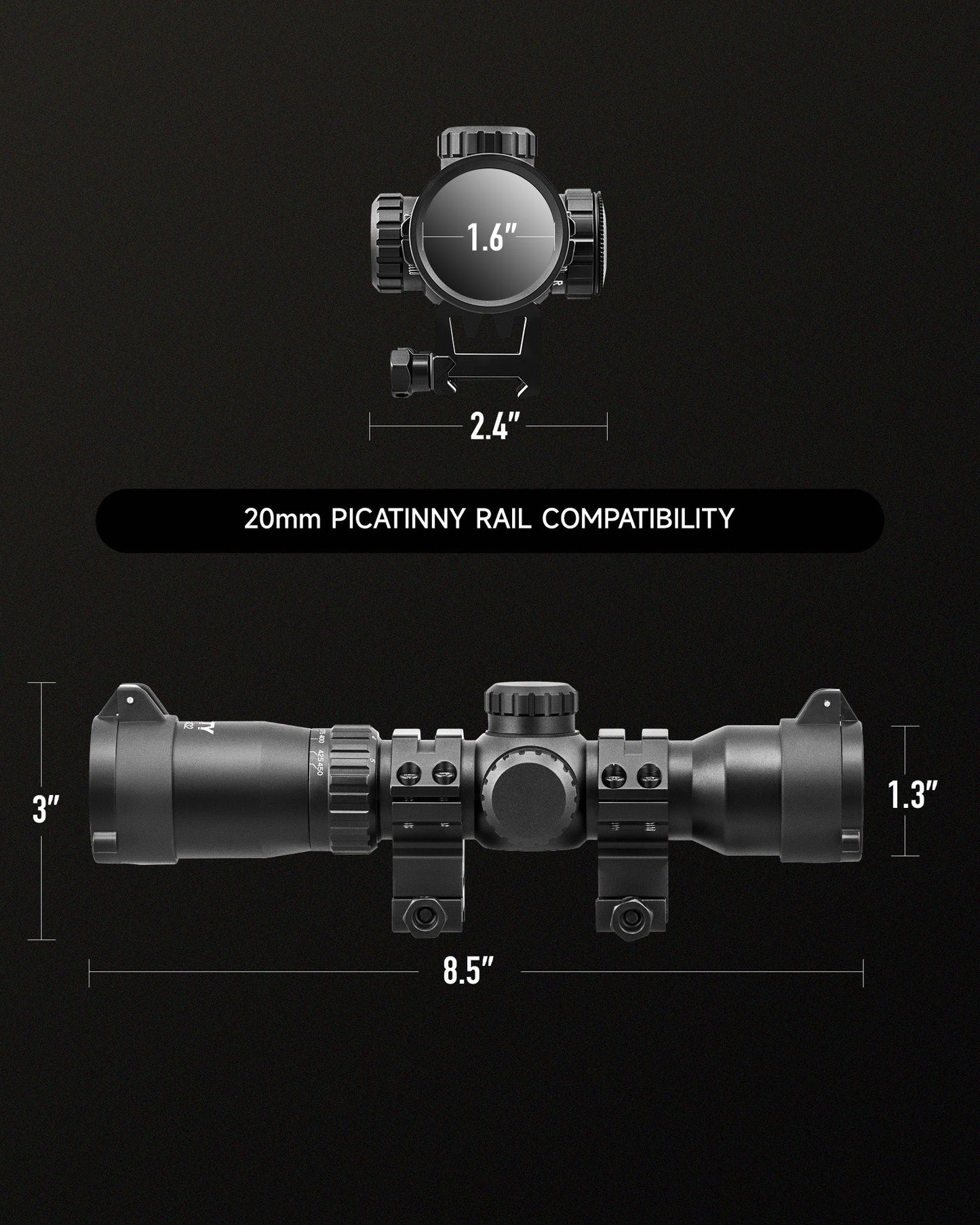 Pinty Scopes HIRAM 1.5-4.5x32 Crossbow Optics SFP Hunting Scope