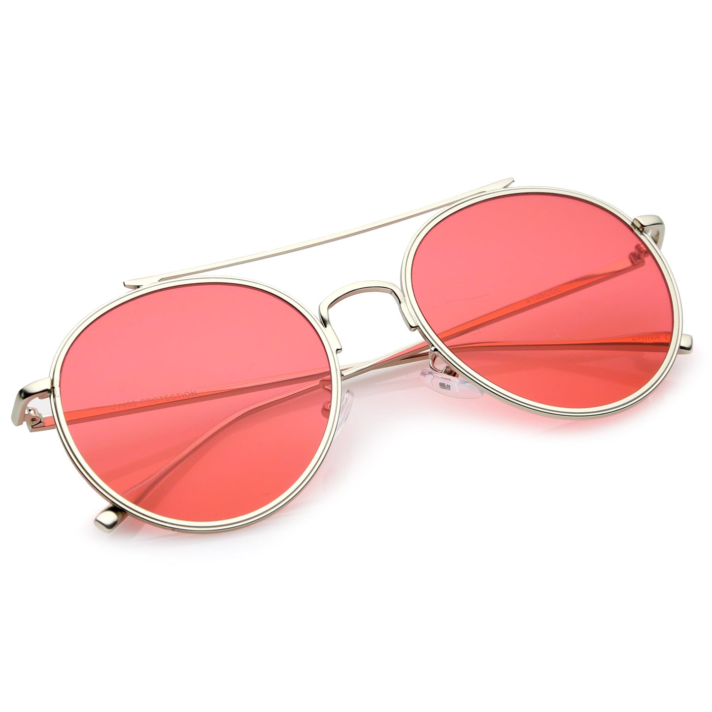 zeroUV - Modern Slim Round Color Tone Aviator Sunglasses A871
