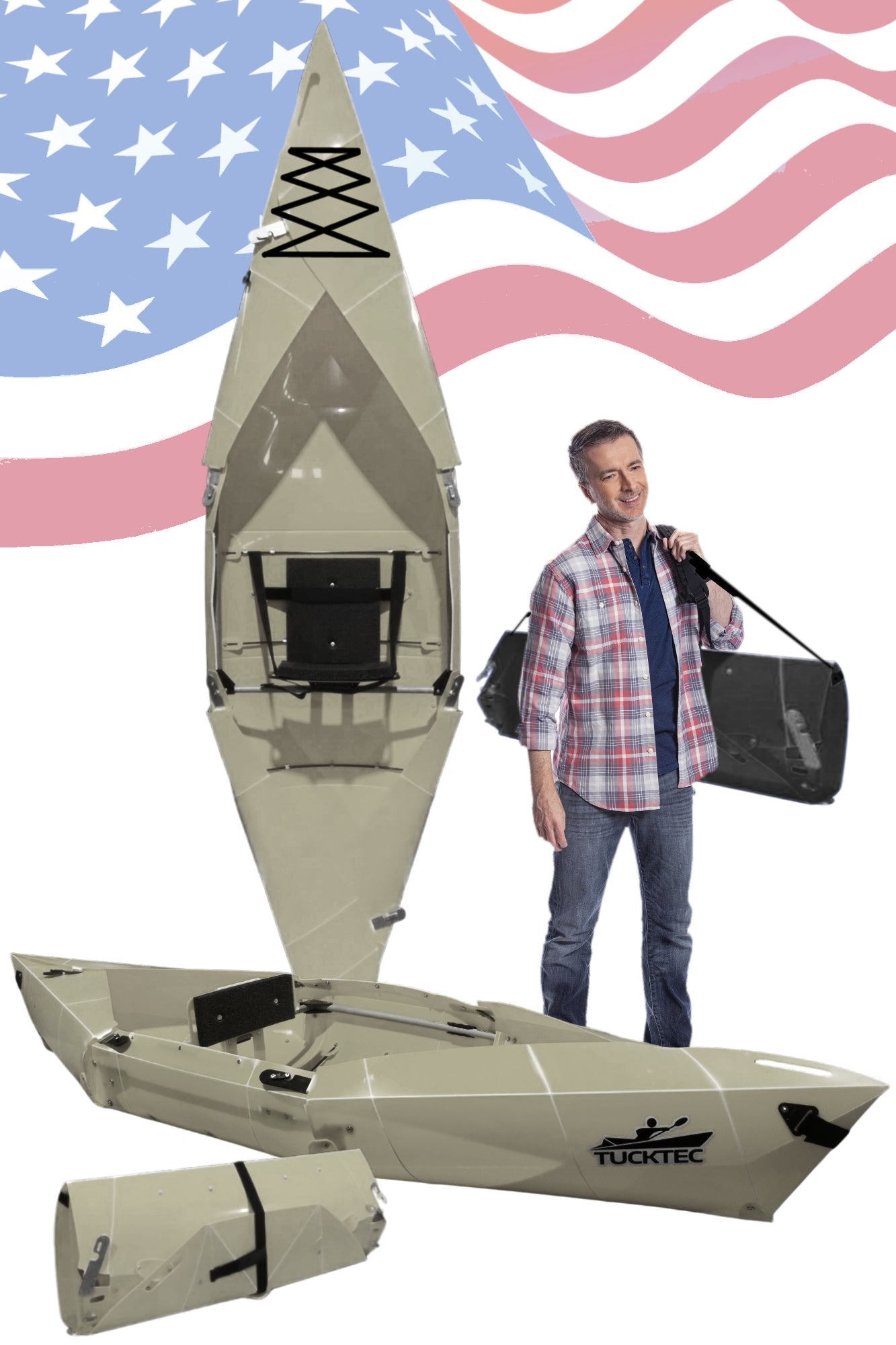 Tucktec Folding Kayak | Hard-Shell | 2-minute Set-up | Foldable, Portable Kayak