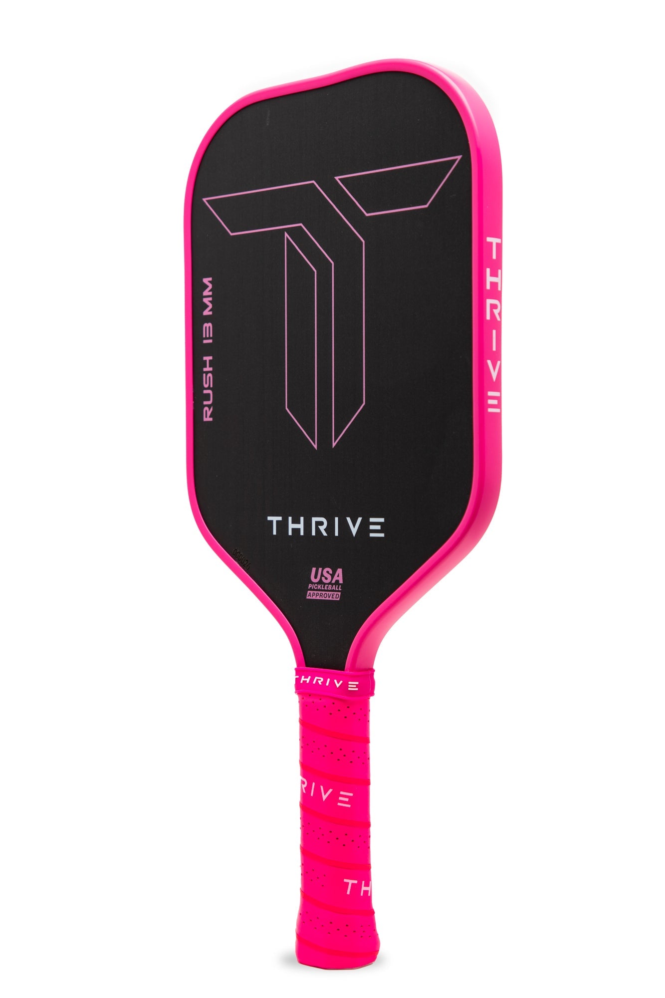Thrive RUSH 13 SINGLES (PINK) Includes custom weight card, paddle cover, paddle eraser, and lead weights.