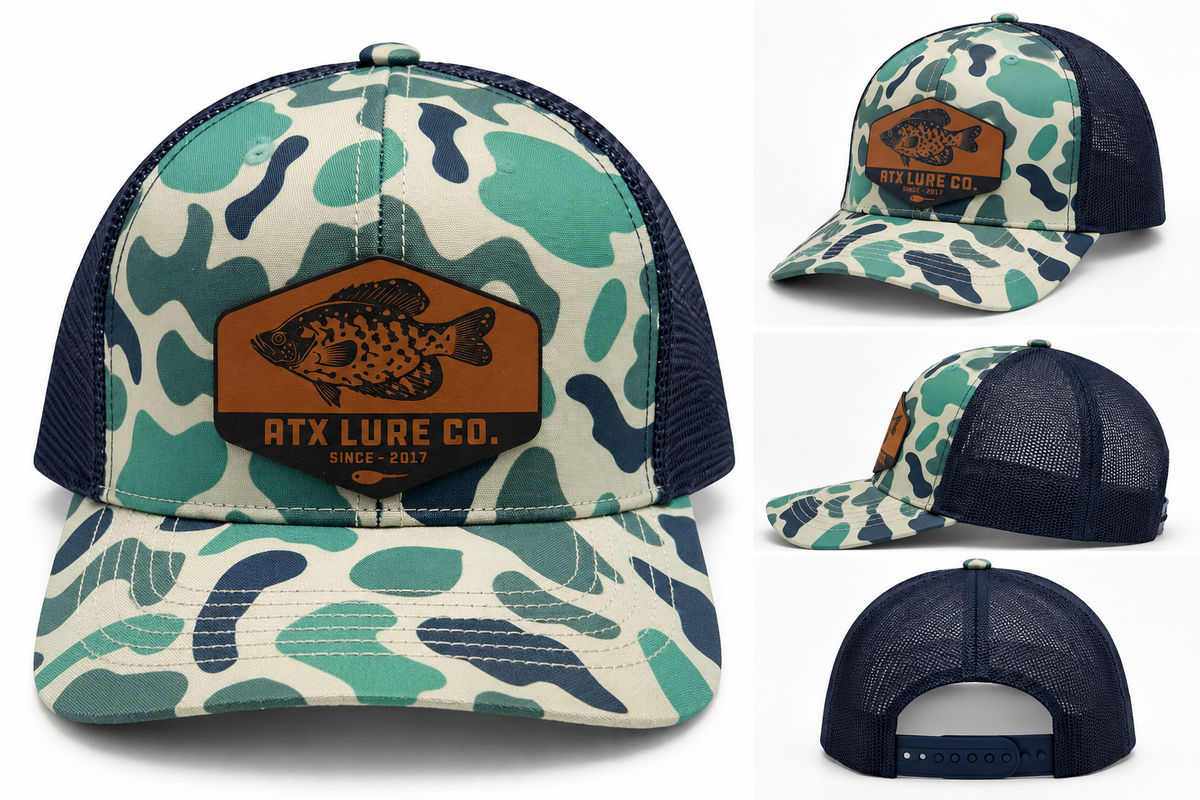 ATX Leather Crappie Patch Hat