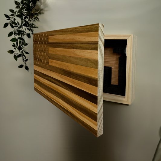 Bellewood Designs - American Flag Hidden Gun Storage (Natural)