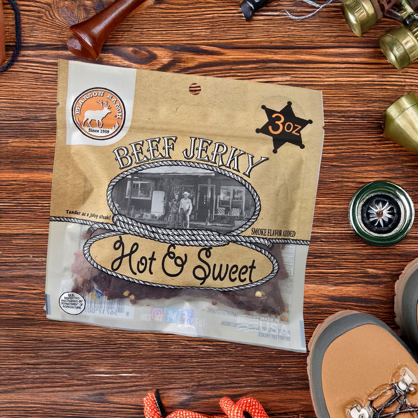 Pearson Ranch - Hot & Sweet Beef Jerky - 3 oz