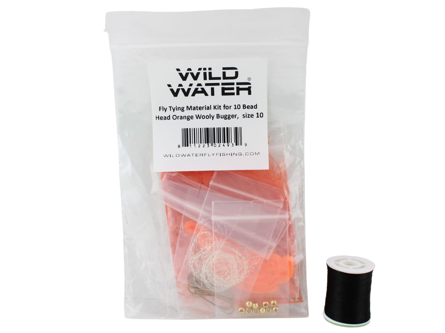 Wild Water - Fly Tying Material Kit, Bead Head Orange Wooly Bugger