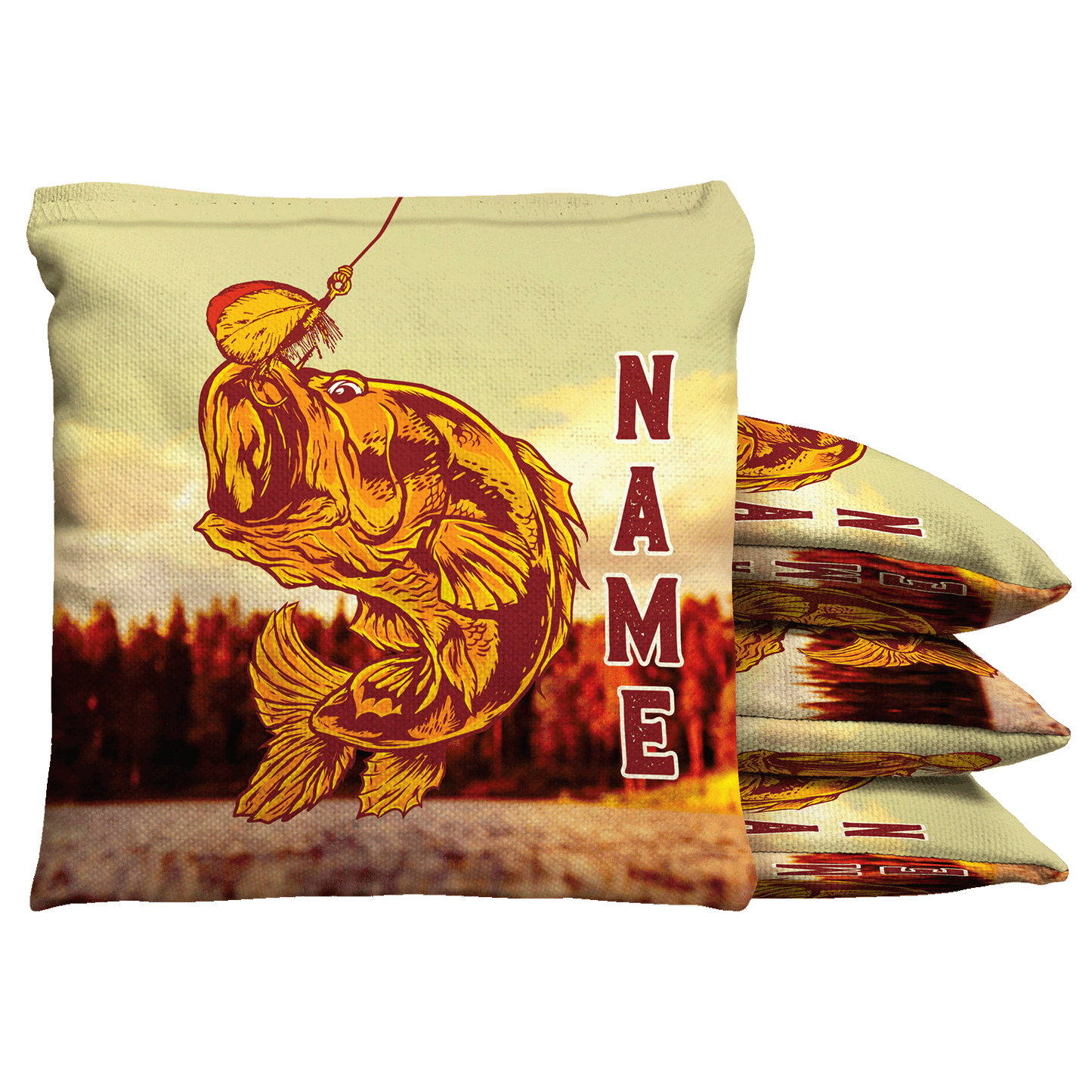 Baggo Bass Fishing Baggo Cornhole Bean Bag Toss Bags (set of 8)