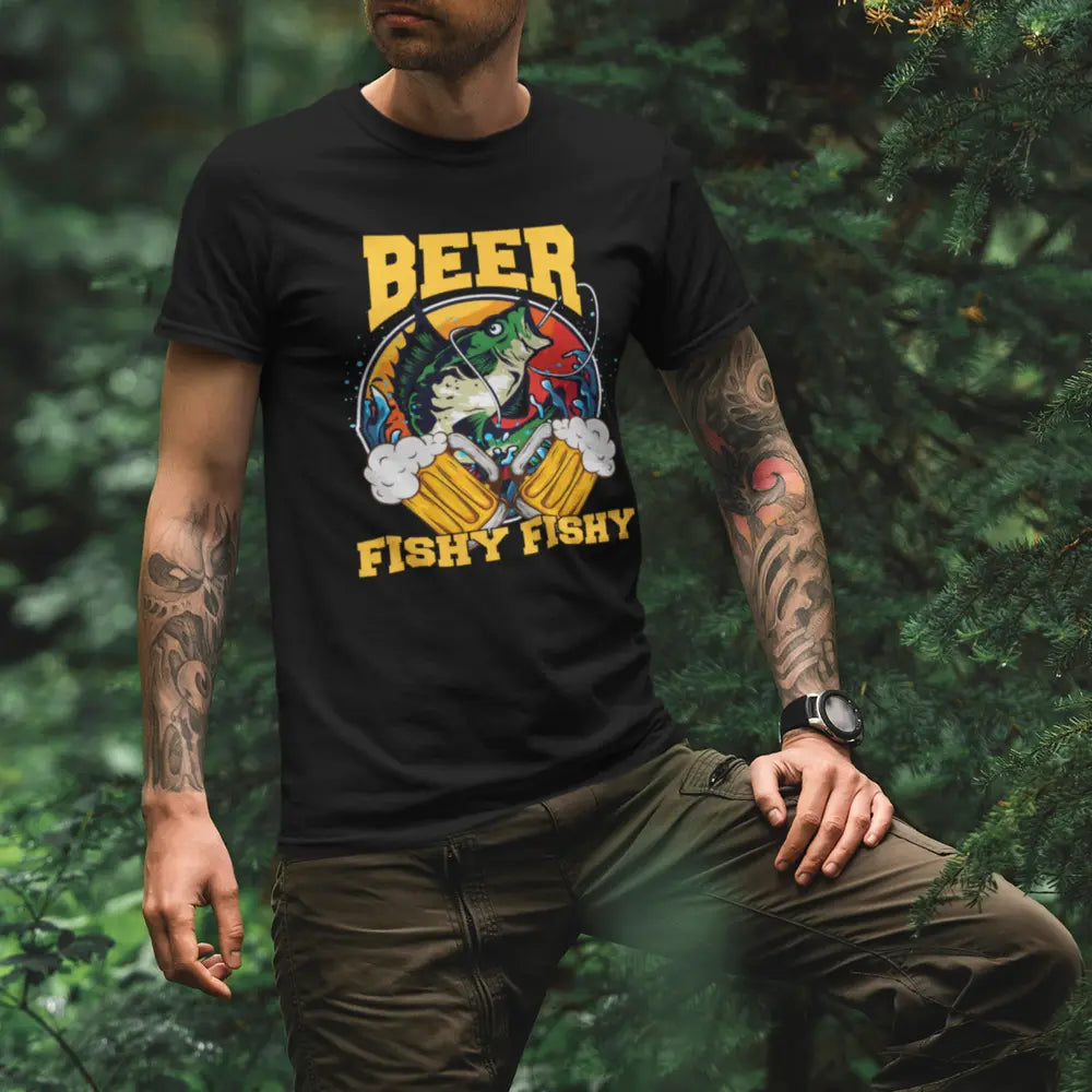 Outdoorzees Beer Fishy Fishy 2 Man T-Shirt