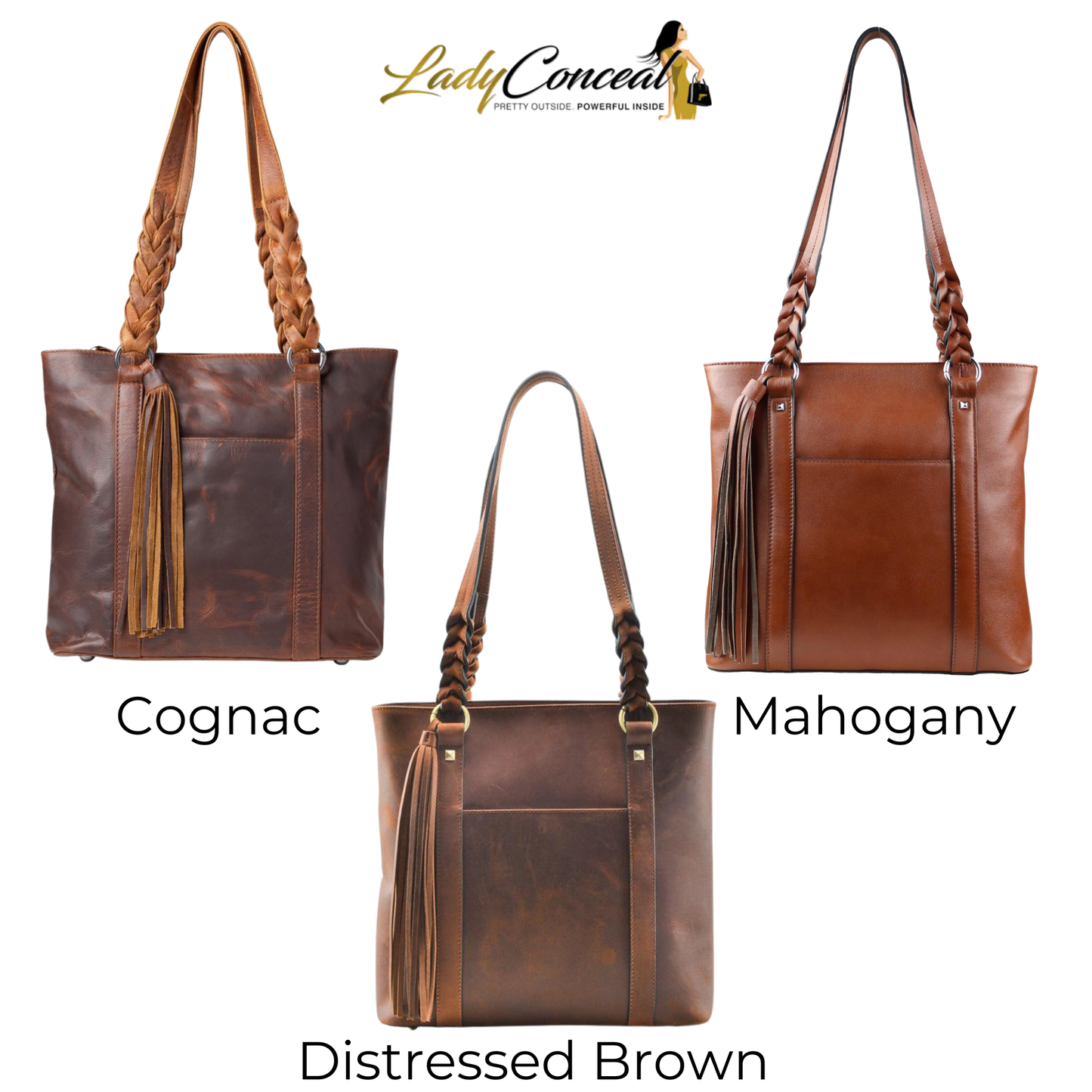 Concealed Carry Bella Leather Tote by Lady Conceal