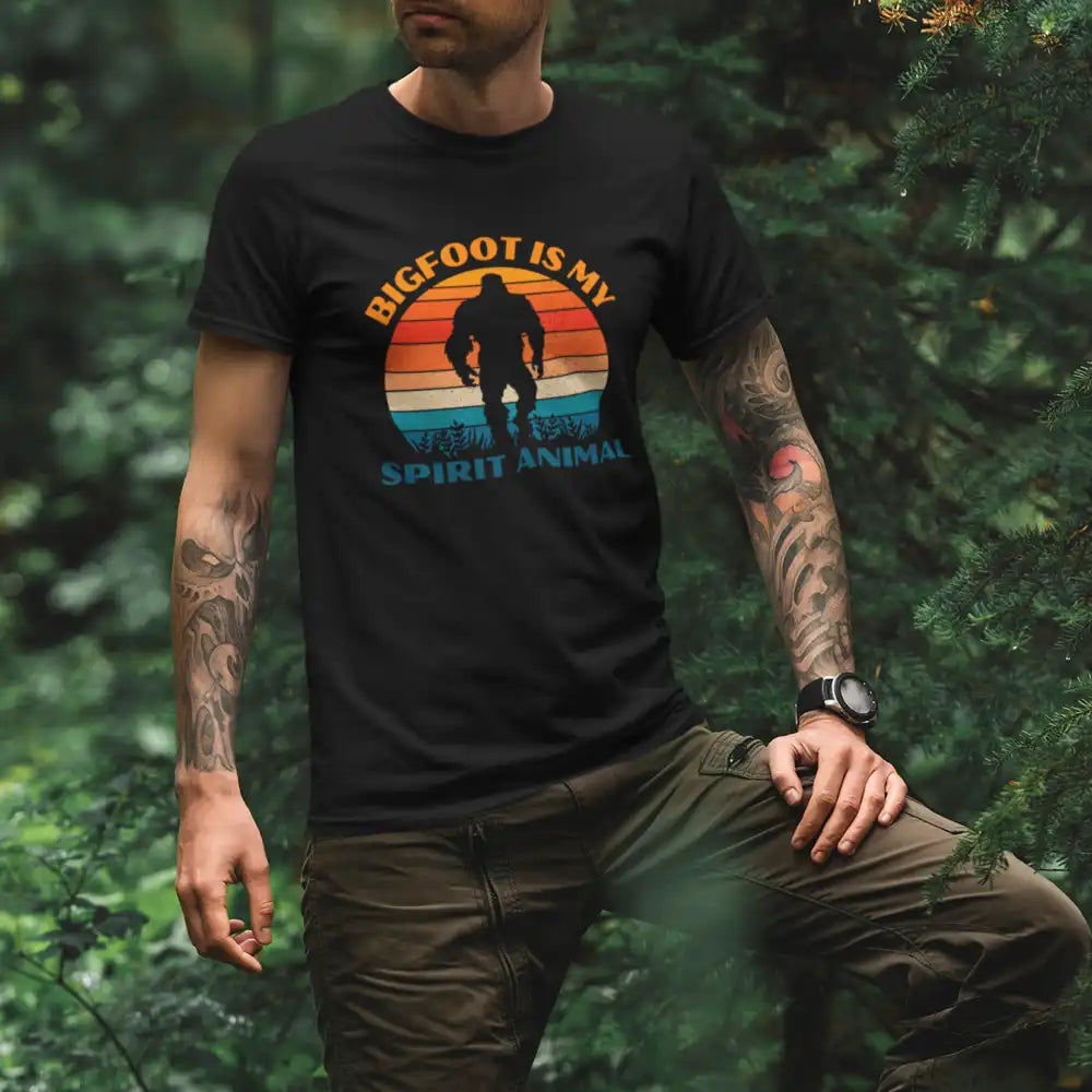 Outdoorzees Bigfoot Is My Spirit Animal Man T-Shirt