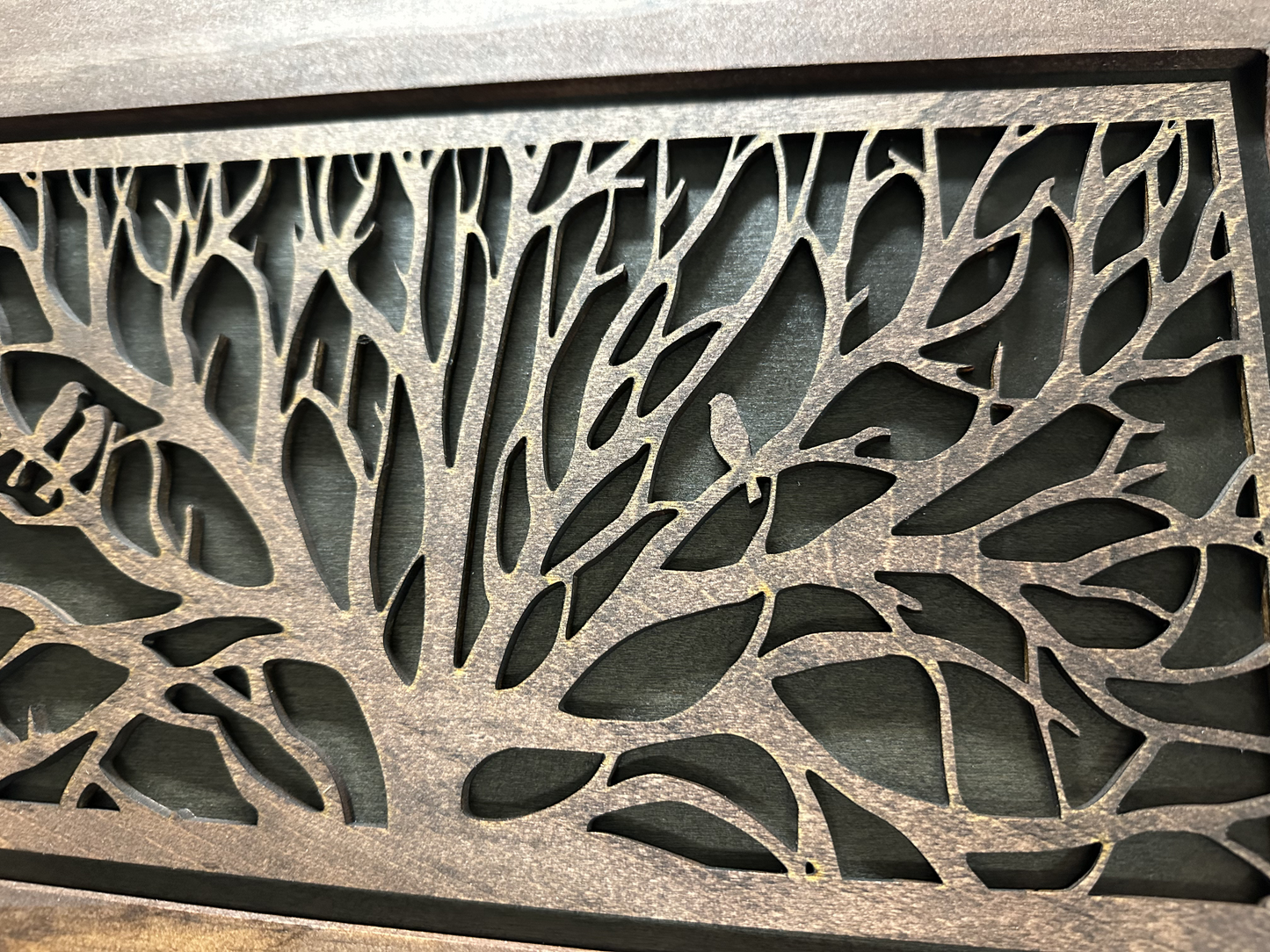 Bellewood Designs - Birds in a Tree Gun Concealment Decor - Handcrafted Wooden Gun Cabinets - Gun Shelf Hidden Storage for Rifles, Shotguns, & Handguns - Quick Access Hidden Wall Safe