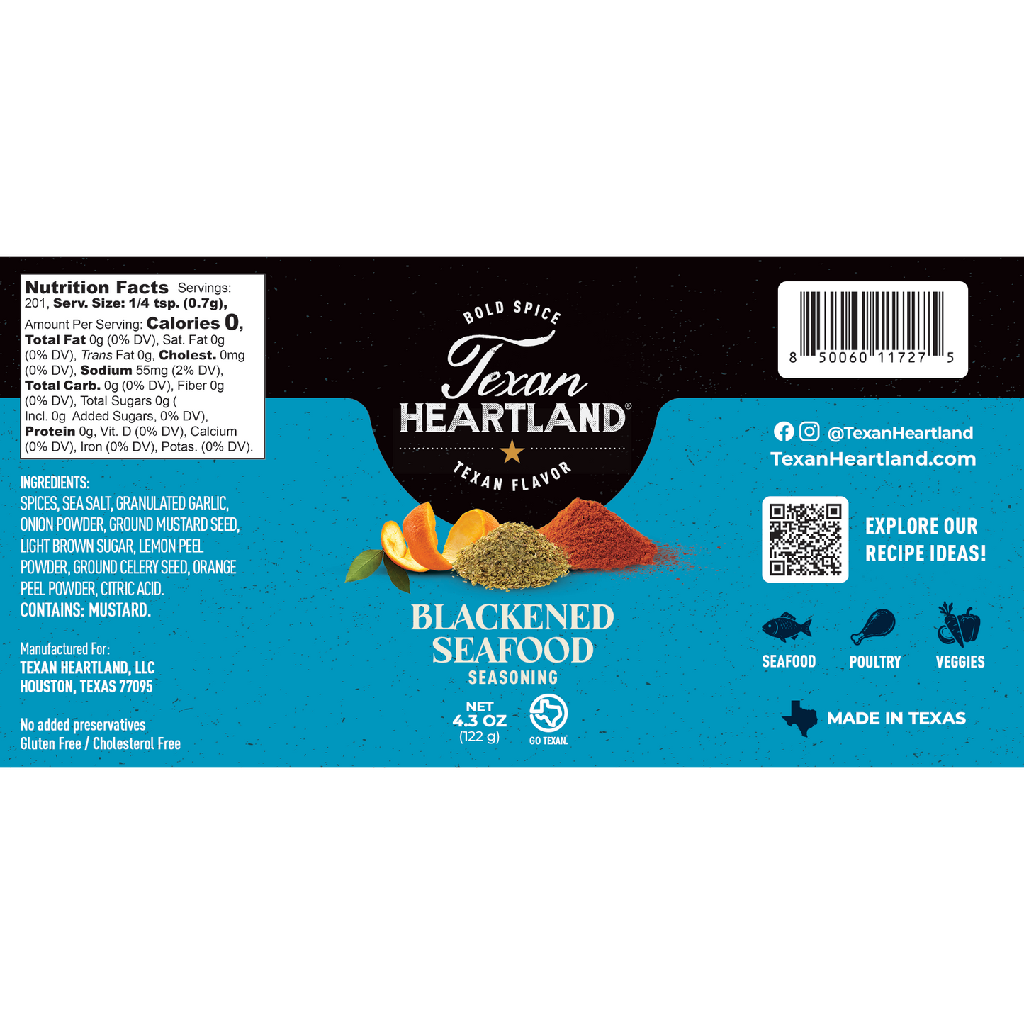 Texan Heartland Blackened Seafood Seasoning