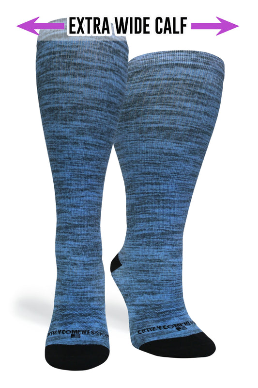 Crazy Compression Blue Heather - (Standard & Extra Wide)