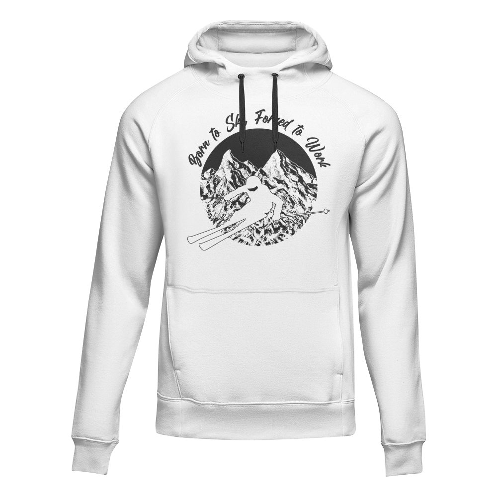 Outdoorzees Born To Ski Forced To Work Unisex Hoodie