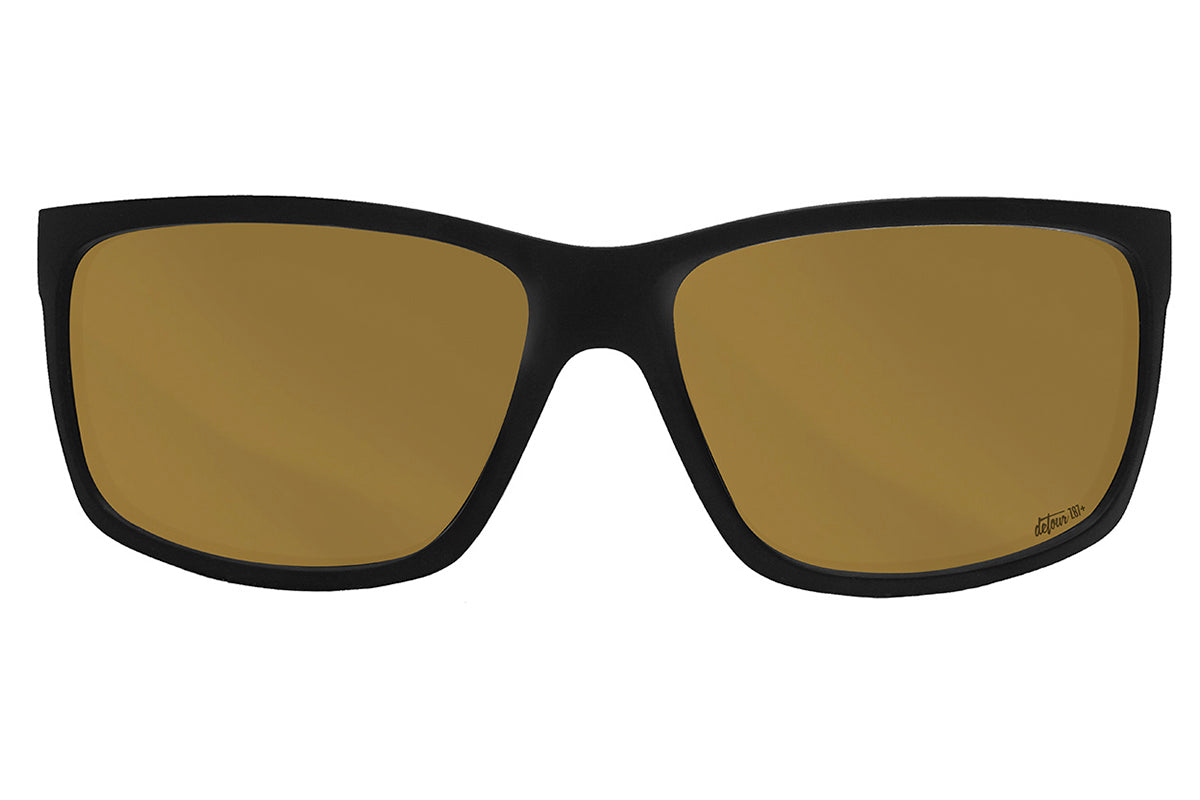 Detour Sunglasses Breach XL - Matte Black - 24k Gold Polarized ANSI Z87+