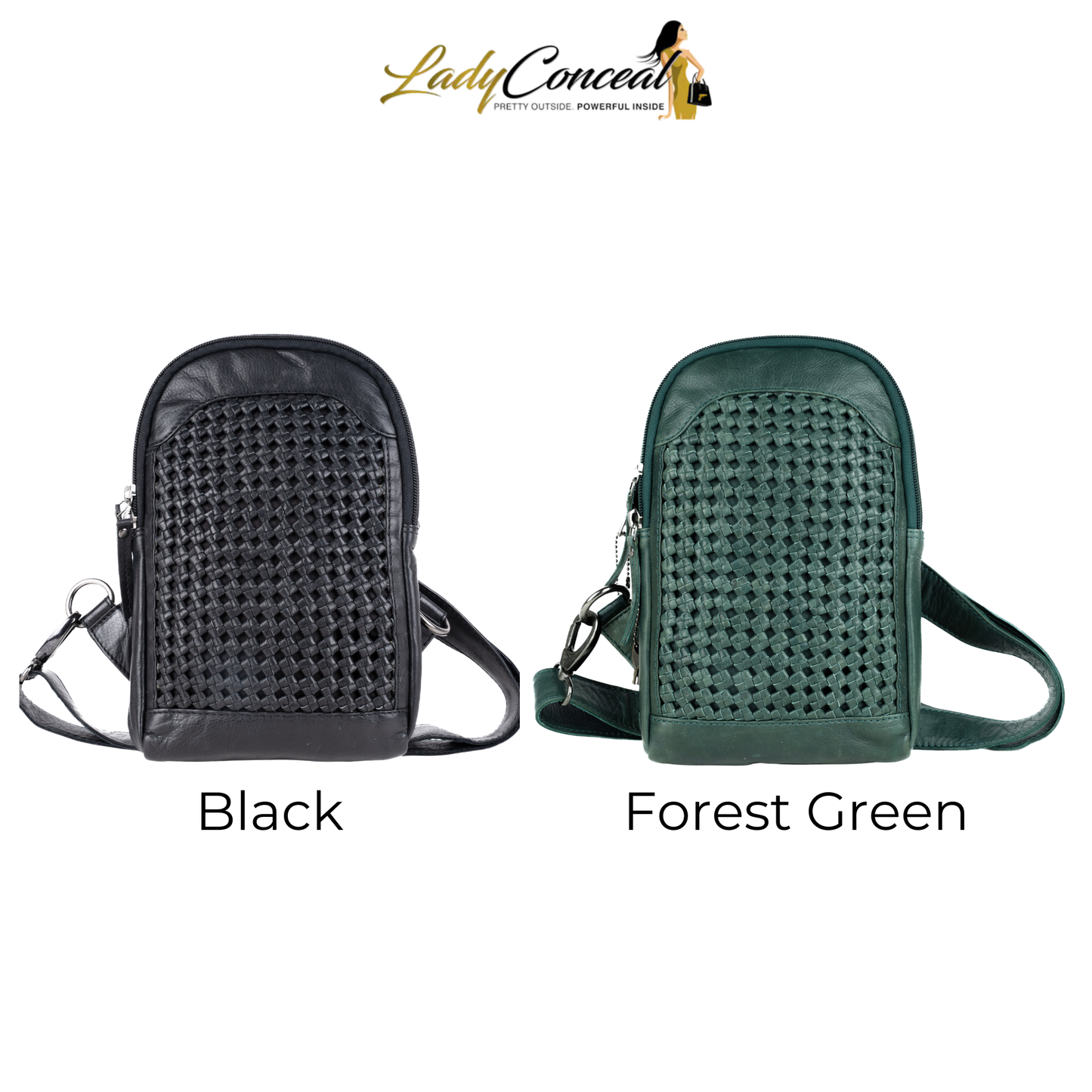 Concealed Carry Bristol Sling Leather Backpack by Lady Conceal
