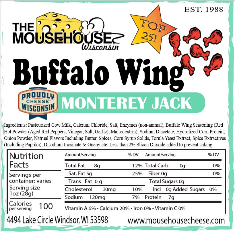 Mousehouse Cheesehaus Buffalo Wing Monterey Jack